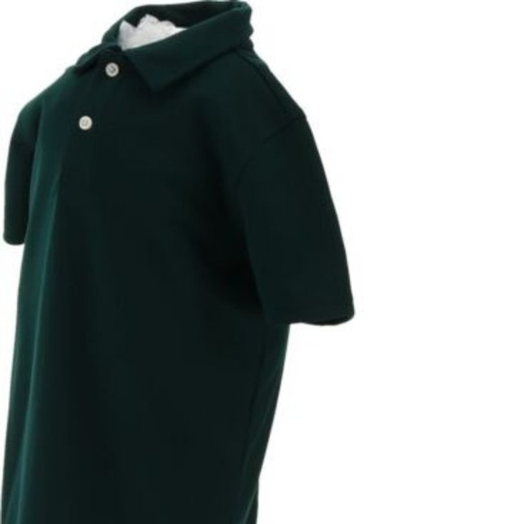 NWT LANDS' END BOY'S SHORT SLEEVE POLY PIQUE POLO SHIRT EVERGREEN MEDIUM (5-6) - Picture 2 of 8